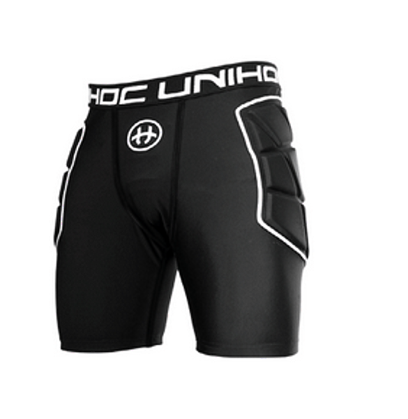 Unihoc Flow Goalie shorts JR Black/white brankárske šortky