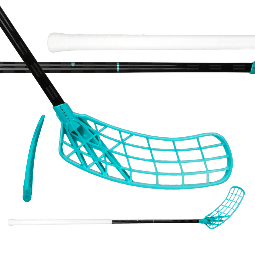 Salming Q-Series Carbon Pro 2.0 Icon Trident TX 27 Black / Laguna Blue + čepel zdarma
