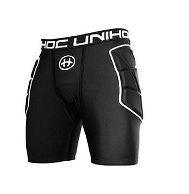 Unihoc Flow Goalie shorts JR Black/white brankárske šortky