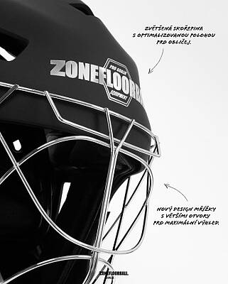 ZONE PRO Cat Eye Cage Black/Silver brankárska maska