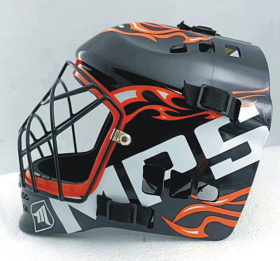 MPS Orange brankársky set + maska Pro Flame - Black/Orange+ Florbalové rukavice MPS