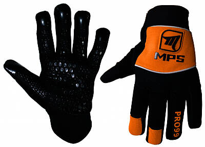 MPS Orange brankársky set + maska Pro Flame - Orange/Chrome + Florbalové rukavice MPS