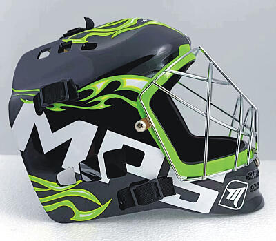 MPS ELITE brankársky set Green + maska Pro Flame - Green /Chrome + Florbalové rukavice MPS