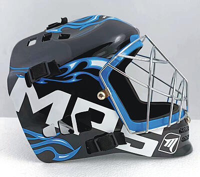 MPS ELITE brankársky set BLUE + maska Pro Flame - Blue/Chrome + Florbalové rukavice MPS